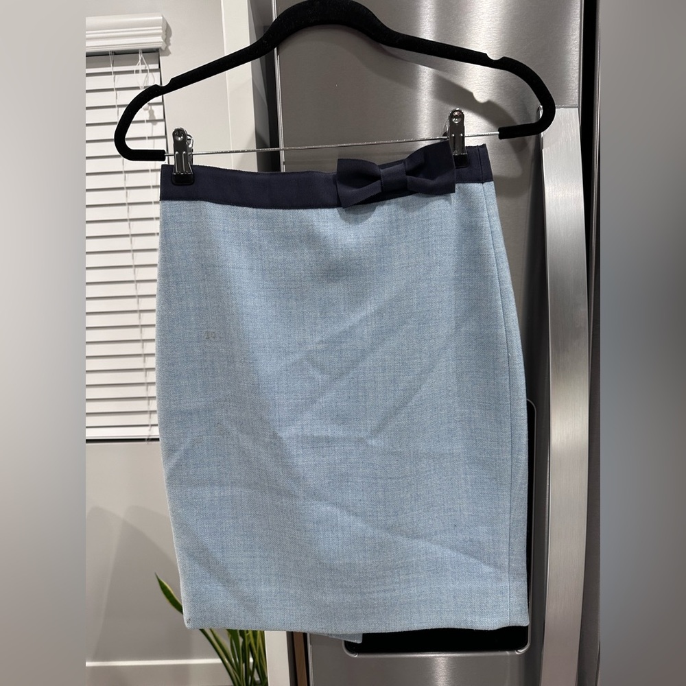 J.Crew Wool Blue Pencil Skirt